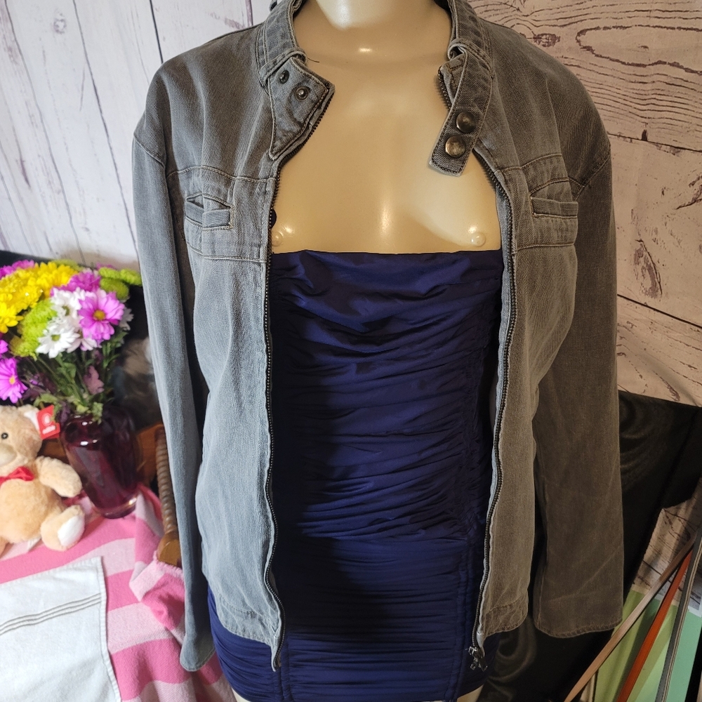 Guess Grey Vintage Jean Jacket -100 % Cotton